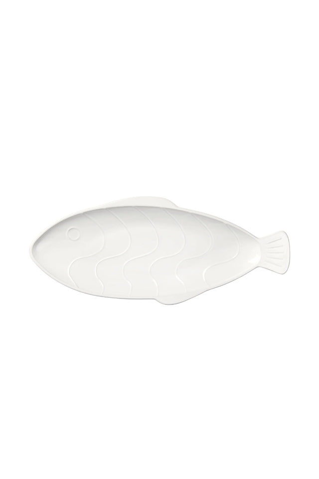 Pesce Long Plate - White