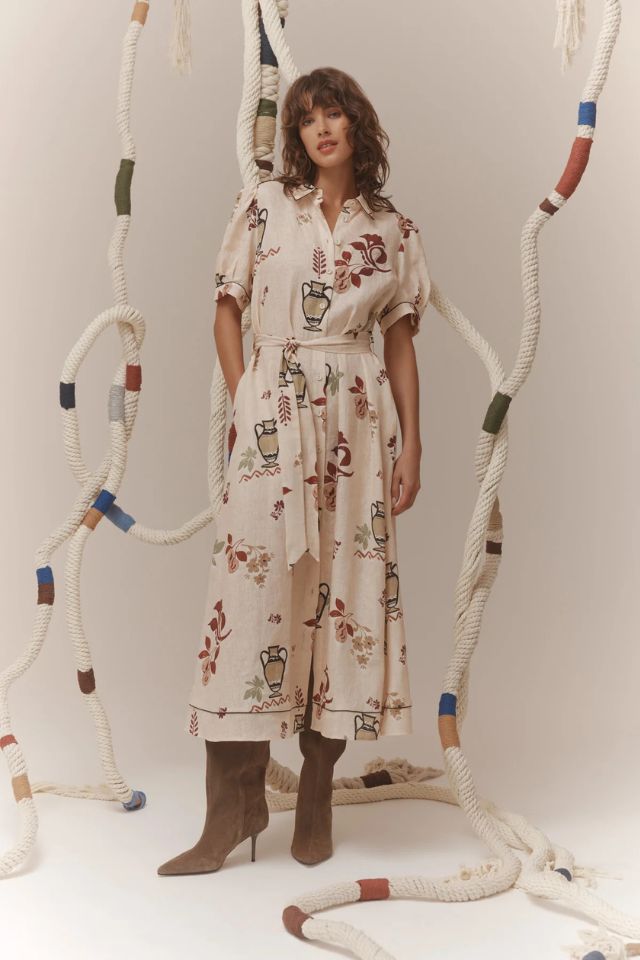 Avondale Linen Dress - Rustic Garden Print