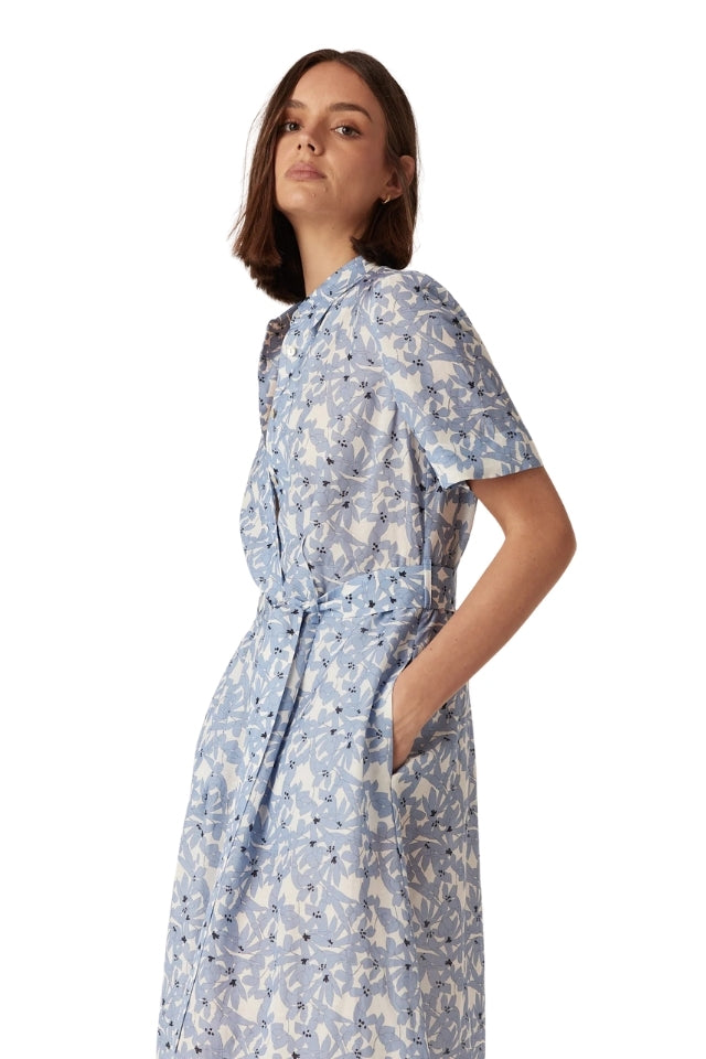 Juliette Midi Dress - Blue Flower