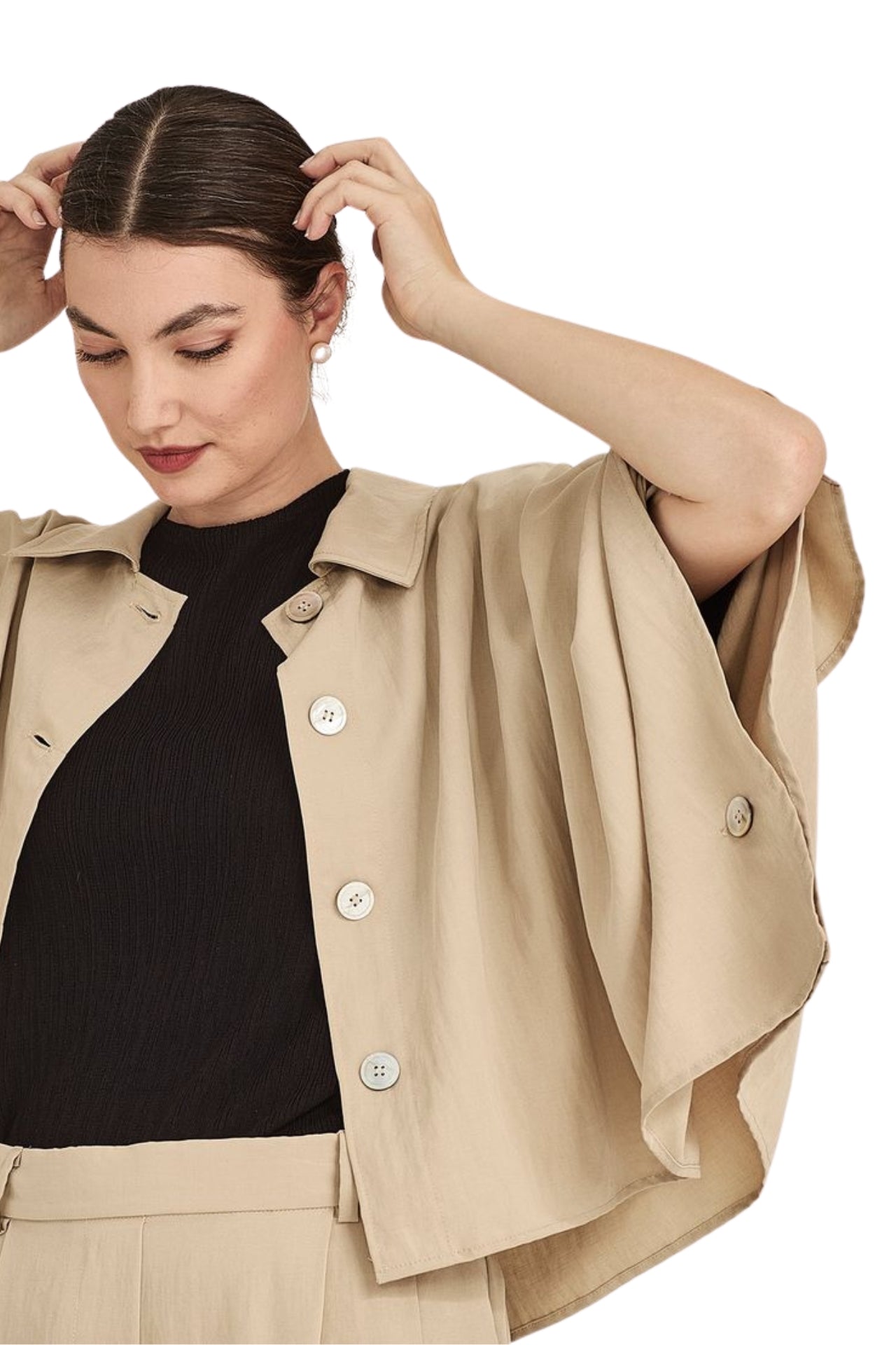 Abby Cape Jacket - Clay