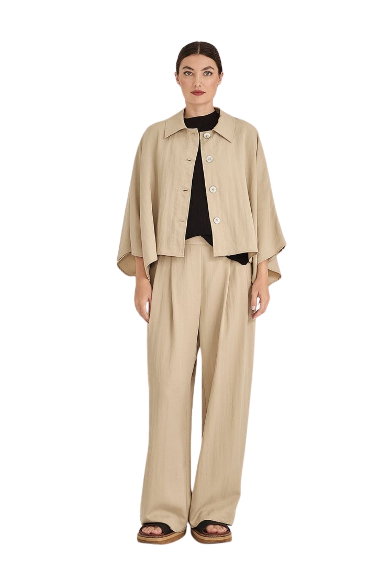 Abby Cape Jacket - Clay
