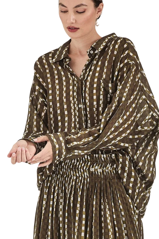 Becca Print Shirt - Olive Print