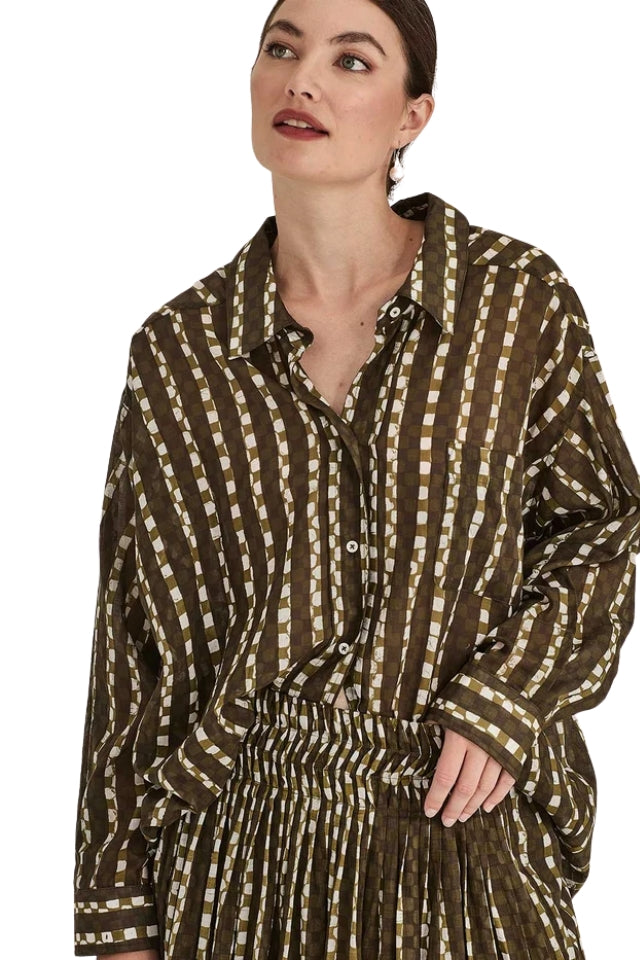 Becca Print Shirt - Olive Print