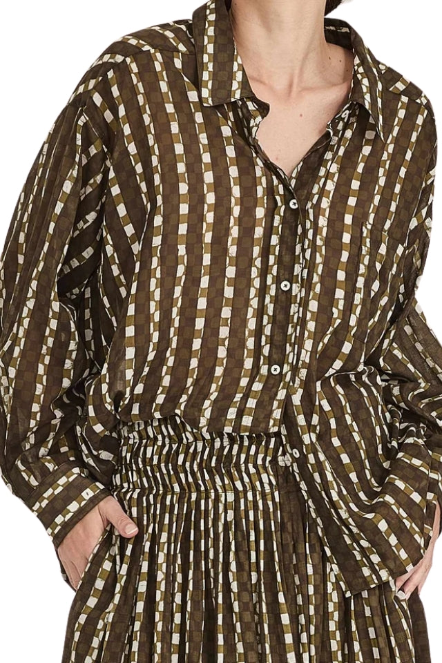 Becca Print Shirt - Olive Print