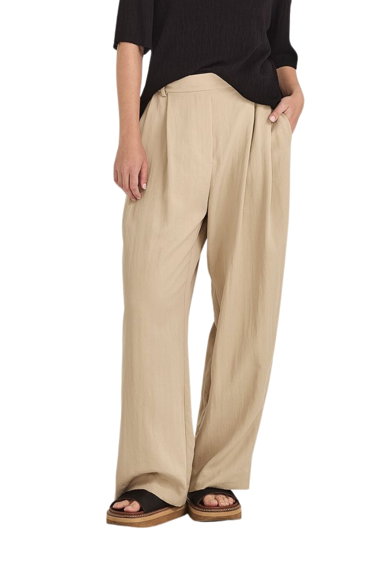 Brodie Pleat Pant - Clay