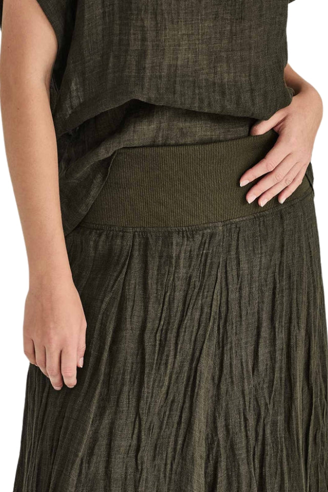 Fabian Gauze Skirt - Khaki