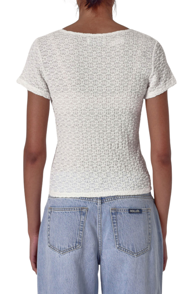 Daisy Lace Tee - Vintage White