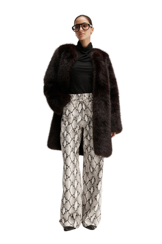 Irena Fur Coat - Chocolate