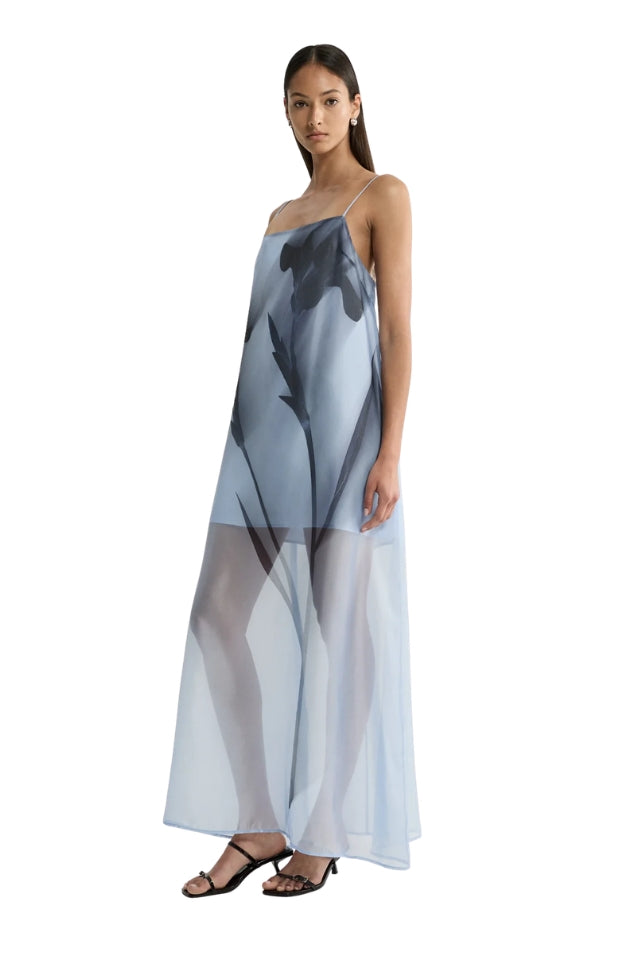 Jade Dress - Blue Floral Print