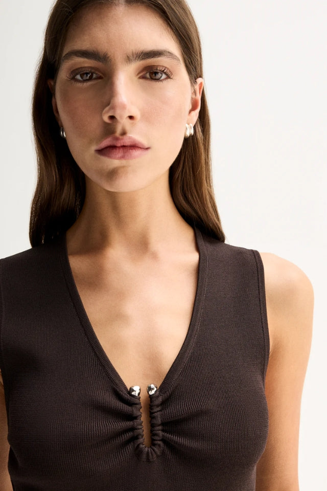 Lindsay Knit Top - Chocolate