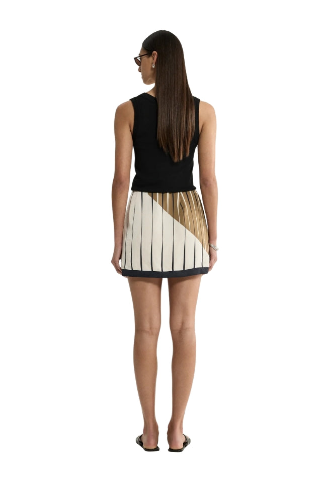Sloane Mini Skirt - Moss Stripe