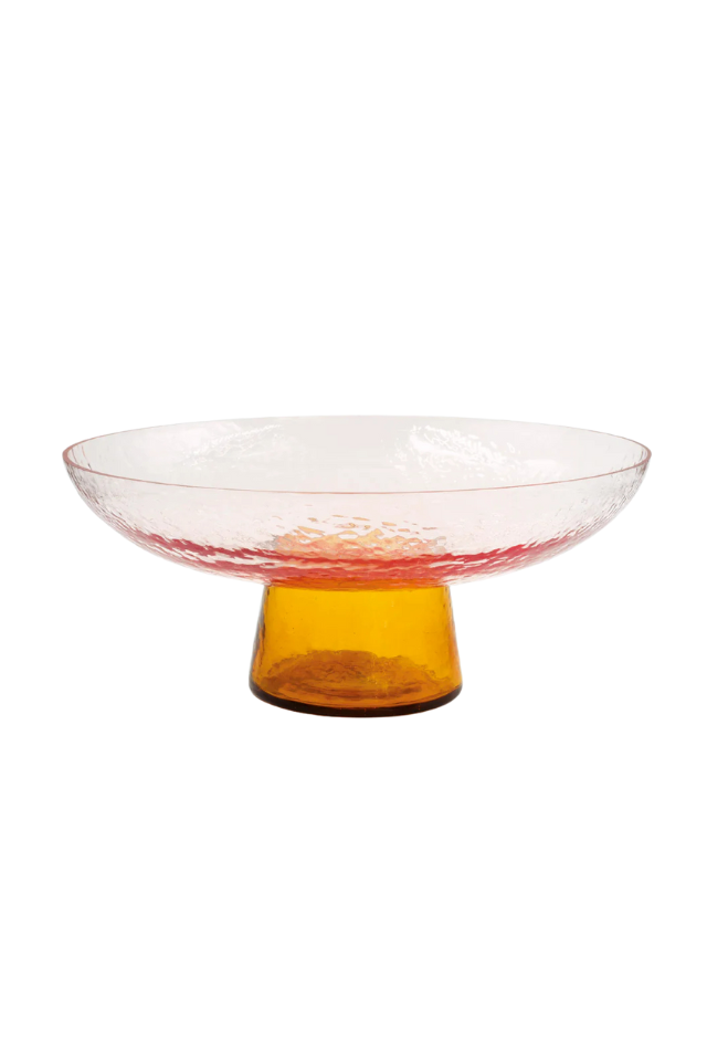 Pedestal Bowl - Rose/Amber