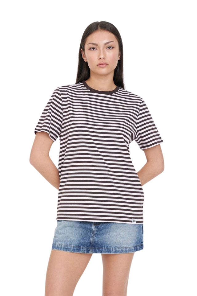 Alex Stripe Classic Tee - Lychee/Java