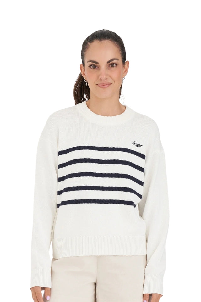 Classic Knit Crew - Chalk/Navy