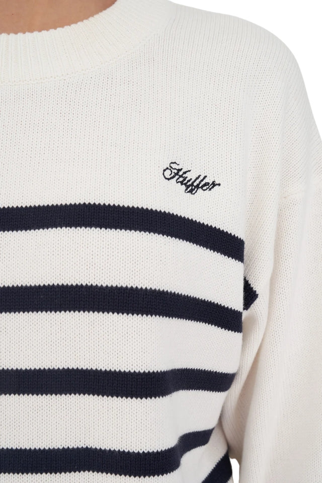 Classic Knit Crew - Chalk/Navy