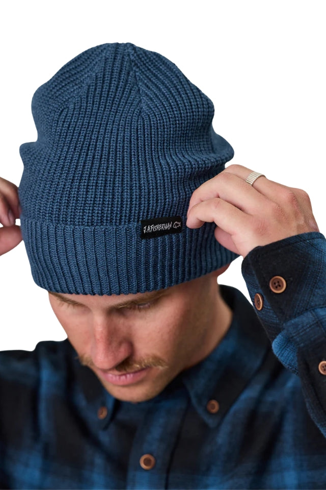 J.A.Fisherman Beanie - Dark Denim