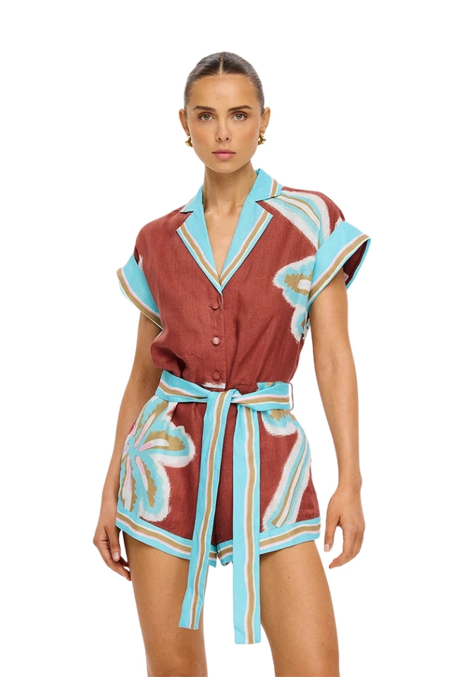 Enzo Playsuit - Maroon