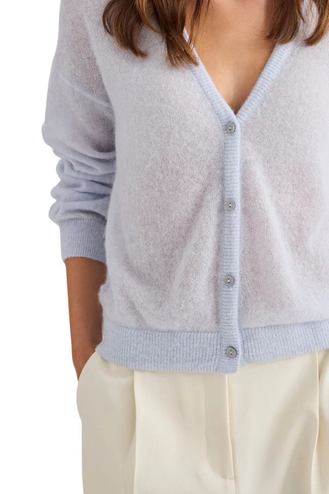 Mila Alpaca Cardigan - Pale Blue