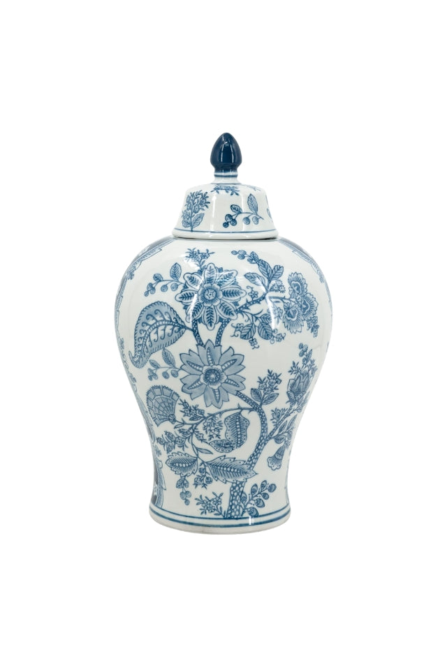 Porcelain Blue and White Ginger Jar - Large