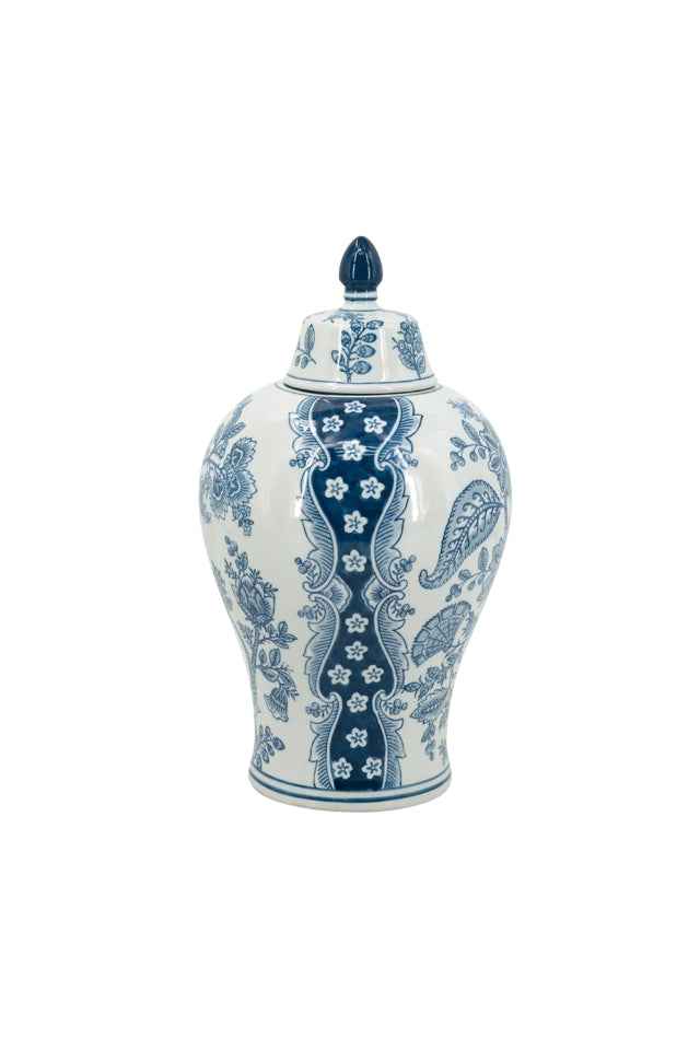 Porcelain Blue and White Ginger Jar - Large