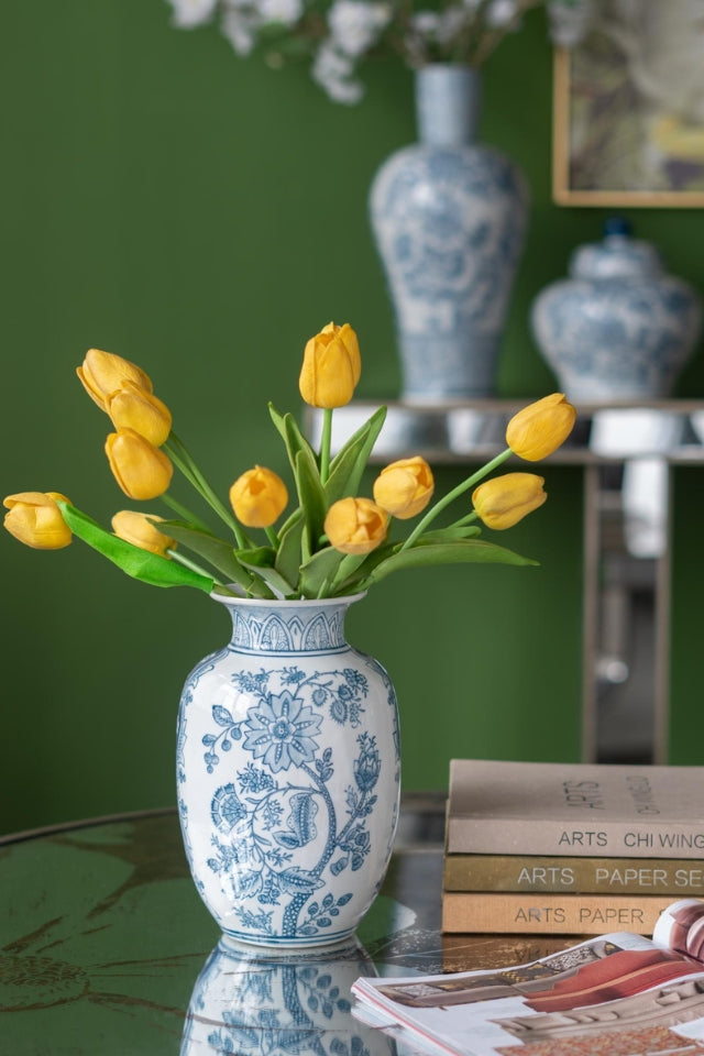 Porcelain Blue and White Tall Vase