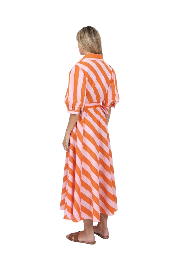 Bianca Dress - Orange & Pink