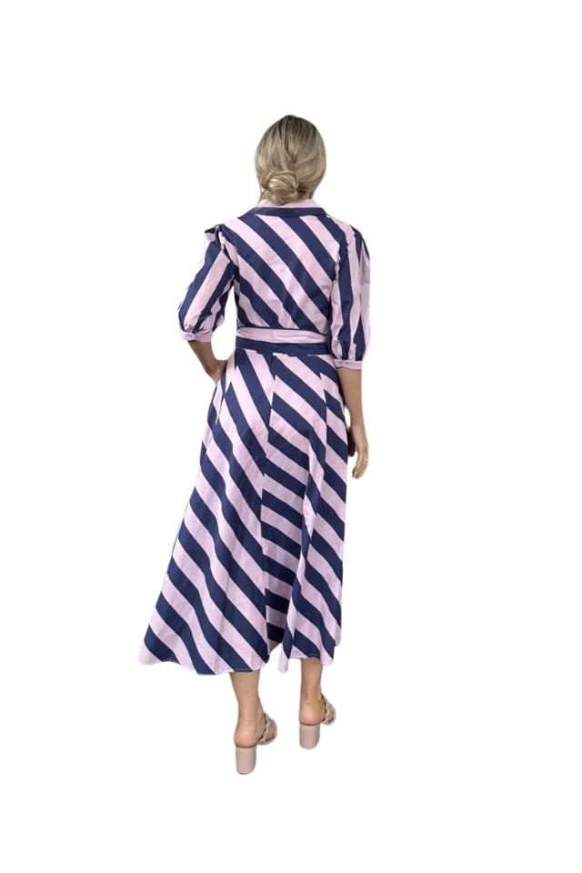 Bianca Dress - Navy & Pink