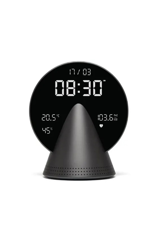 Conic Radio Alarm Bluetooth Speaker - Platinum Grey
