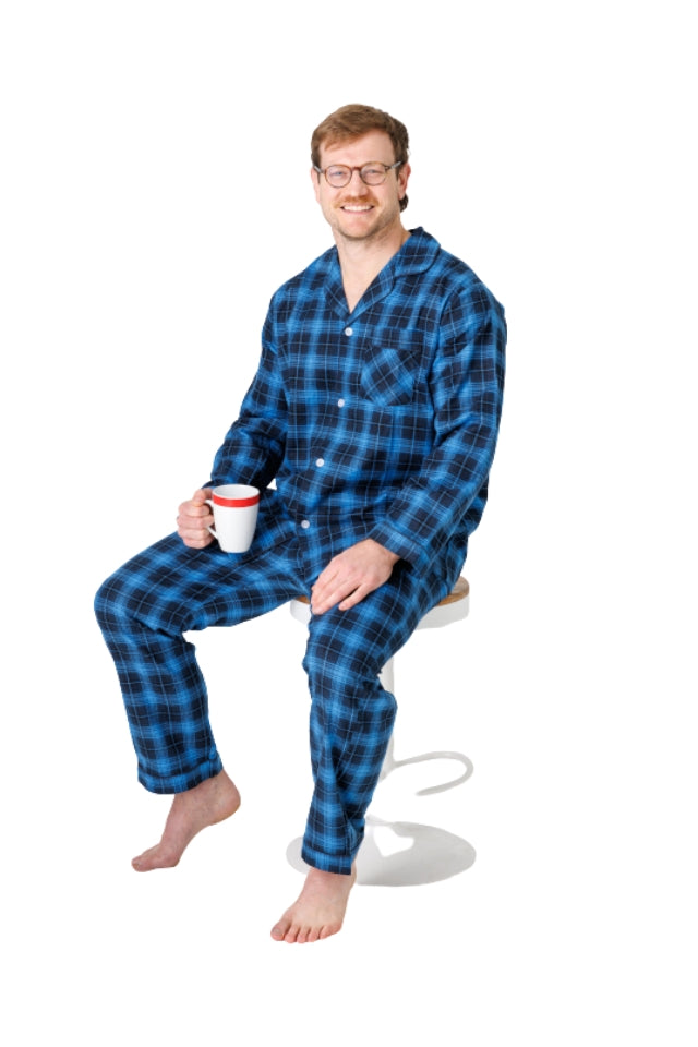Brushed Cotton Pyjamas - Blue