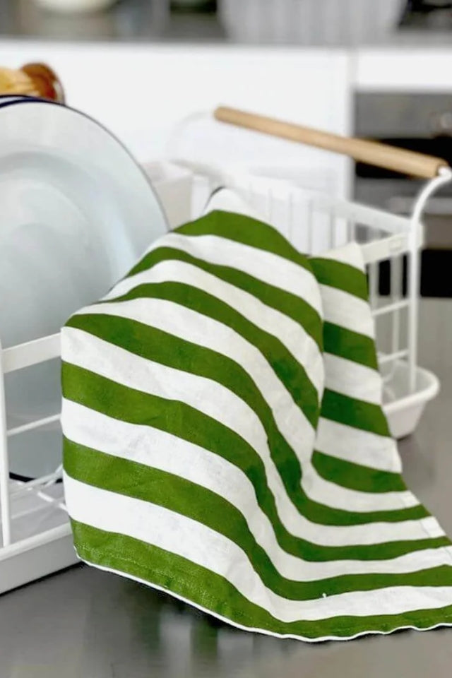 Tea Towel - Olive Stripe