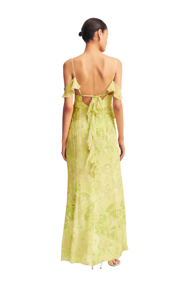 Miller Ruffle Cowl Maxi Dress