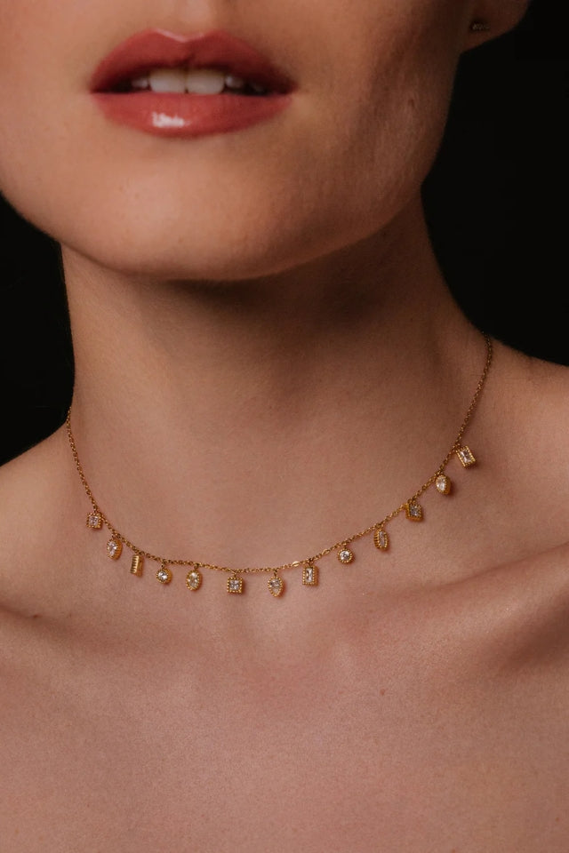 Necklace Mohandas - White Zirconium Oxide