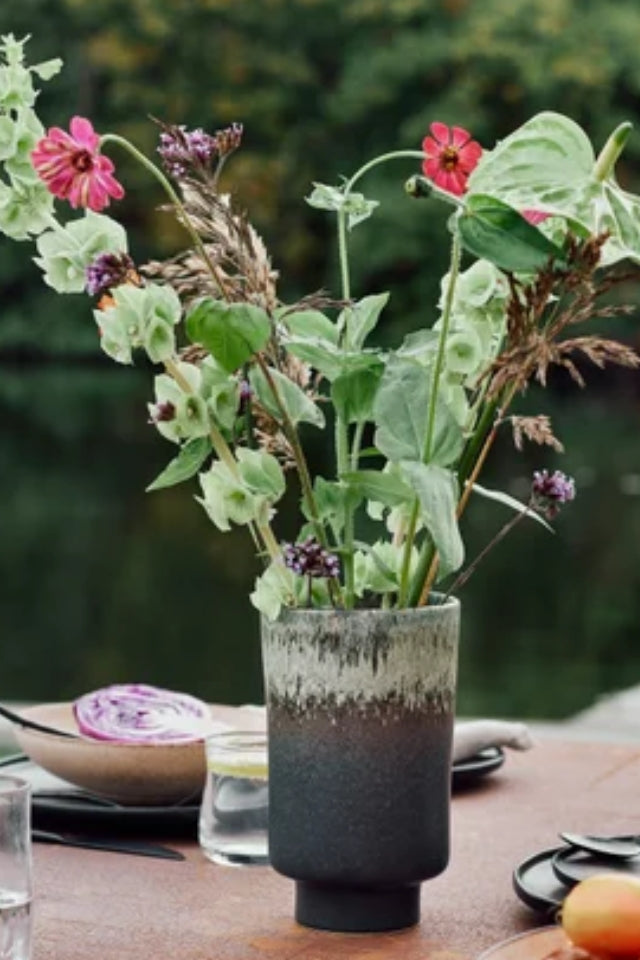Lago Small Tall Vase - Forest Green