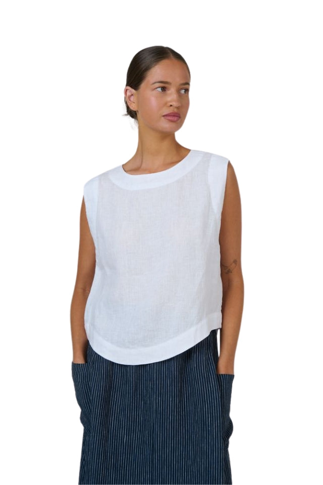 Linen Top GA581 - White