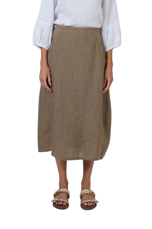 Linen Skirt GA736 - Agate
