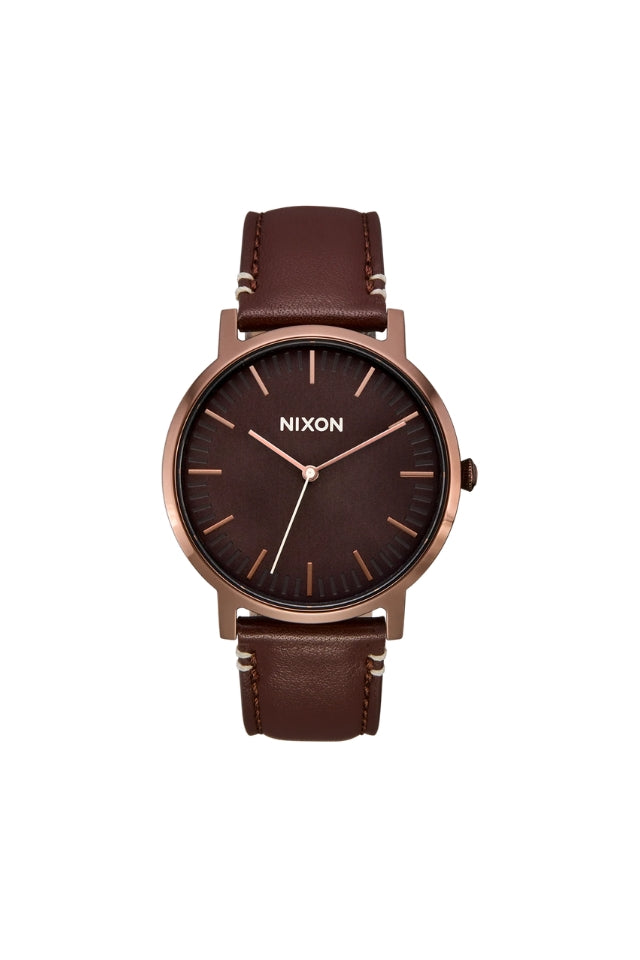 Porter Leather Watch - Chocolate, Dark Roast, Brown