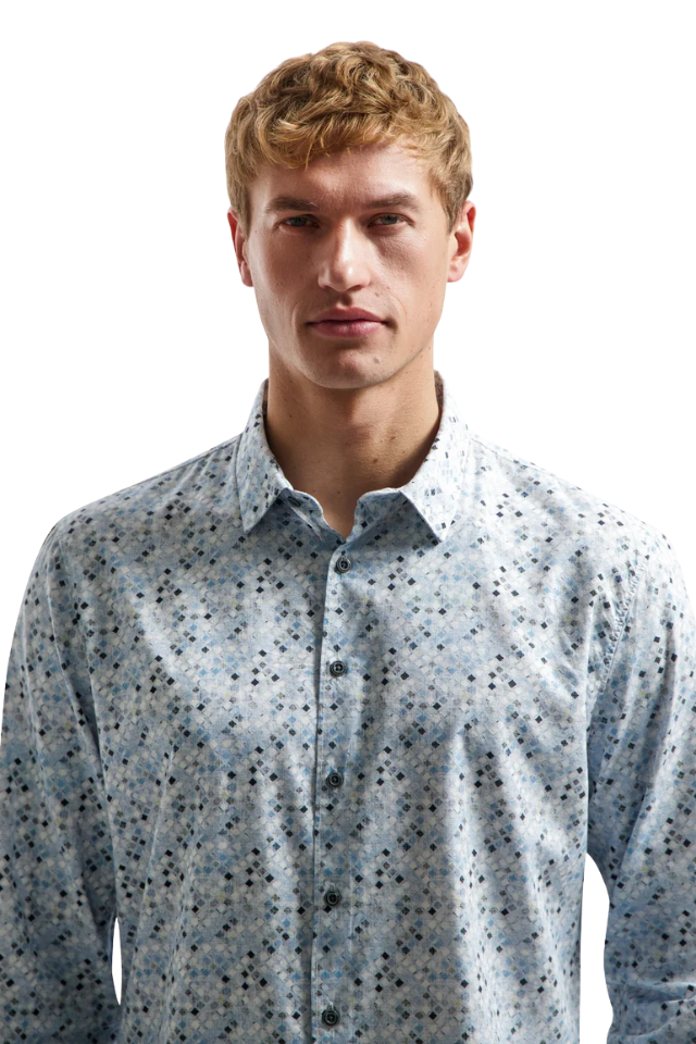 Shirt Allover Printed - Blue
