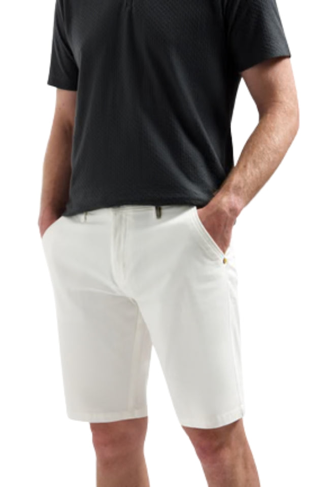 Short Chino Garment Dyed Twill Stretch - White