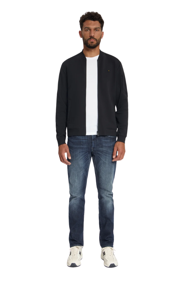 Sweatshirt Full Zip Bomber - Black