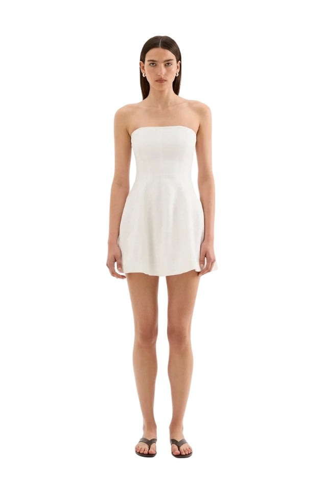 Bronte Linen Mini Dress - White
