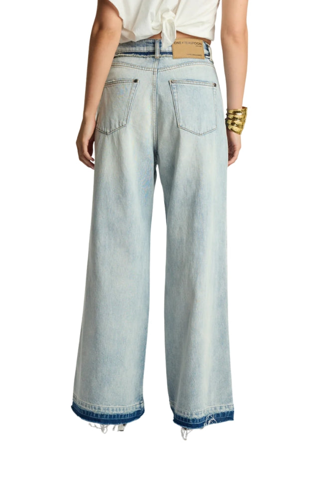 Split Party Love Machines Denim Jeans - Contrast Crisp Blue