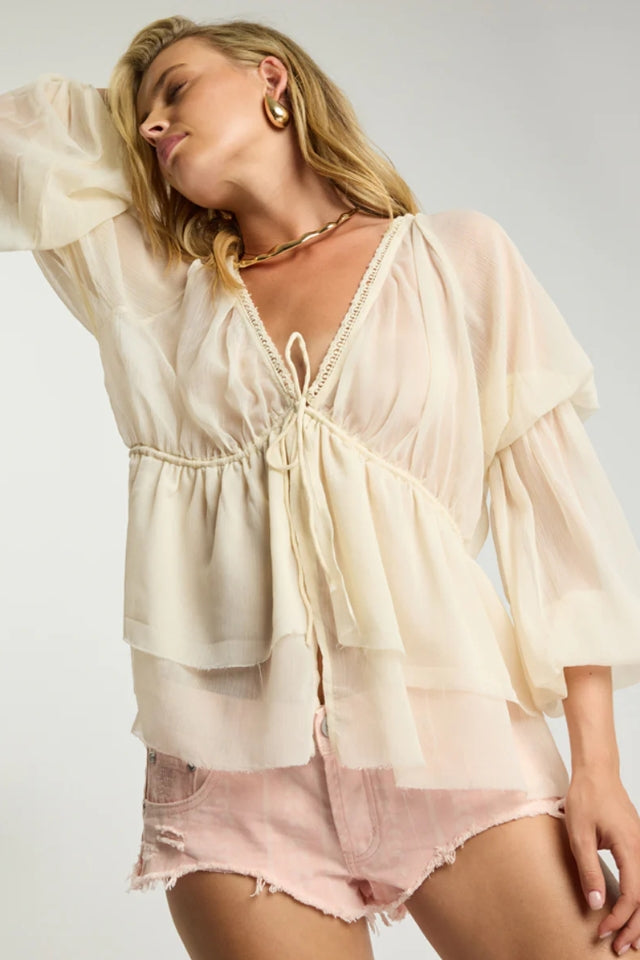 Luminette Sheer Blouse - Ivory