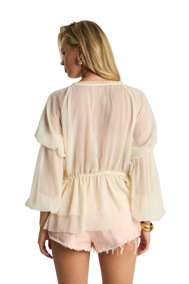 Luminette Sheer Blouse - Ivory