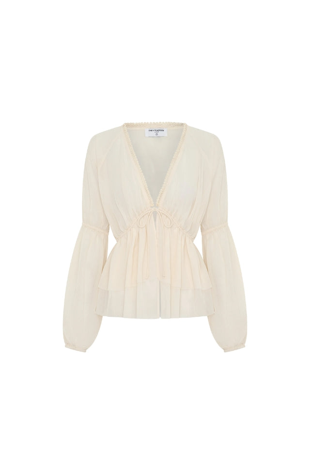 Luminette Sheer Blouse - Ivory