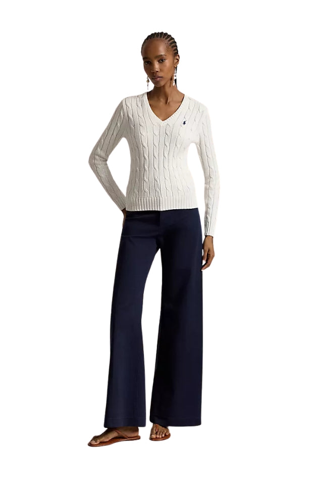 V-Neck Sweater - White