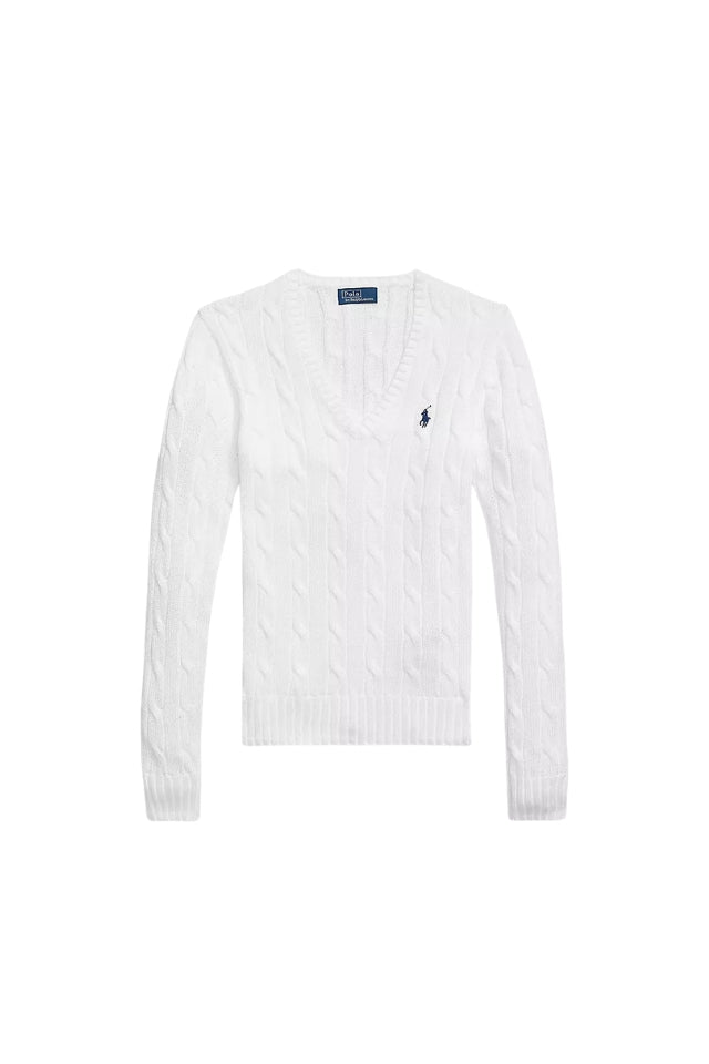 V-Neck Sweater - White