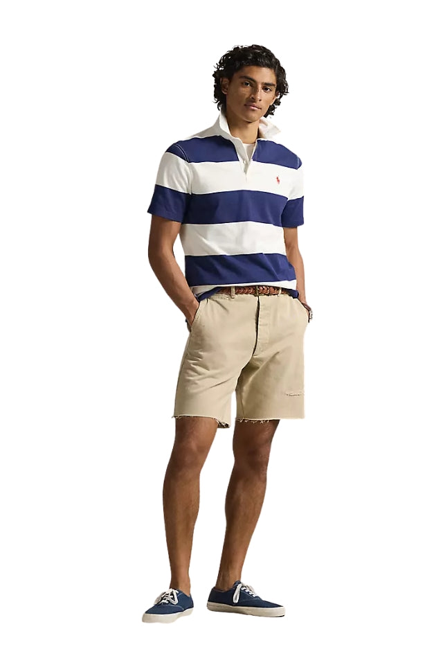 Short-Sleeve Rugby Shirt - Dark Cobalt/Deckwash White