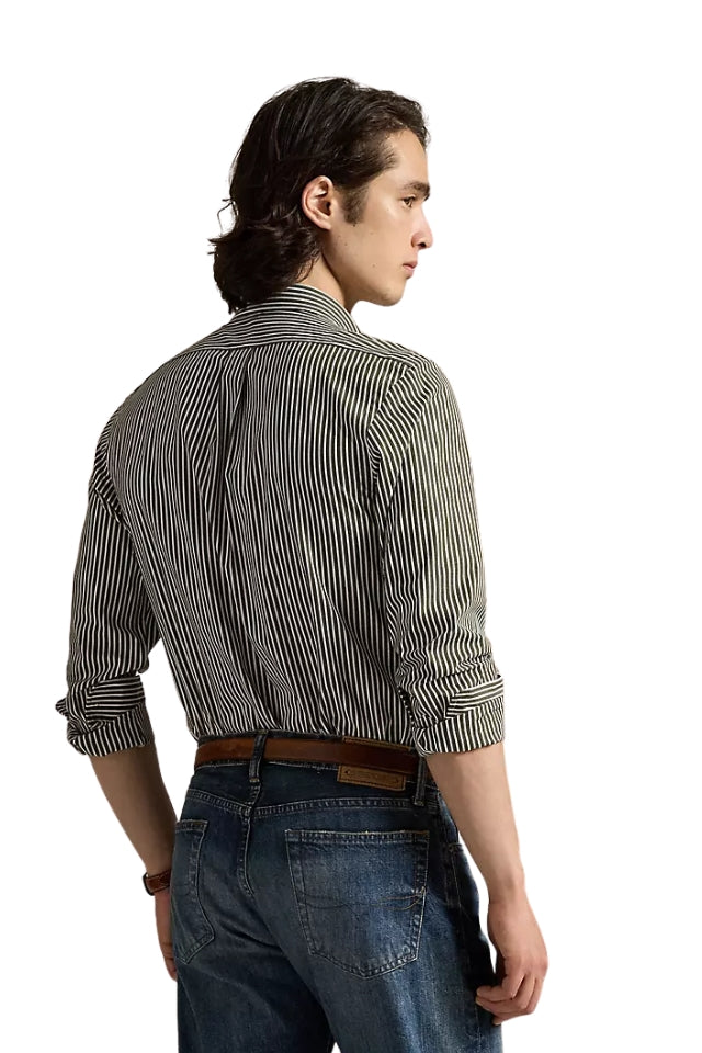 Stretch Poplin Shirt - Armadillo/White