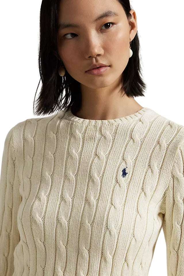 Cable Crewneck Sweater - Authentic Cream
