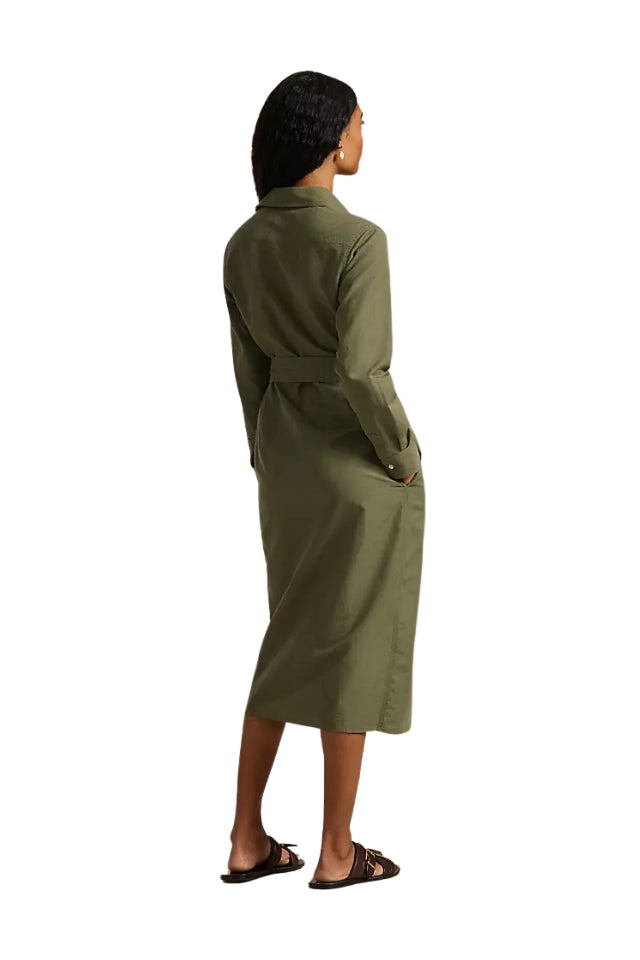 Belted Shirtdress - Olive